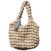 Wholesale - TAUPE QUILTED SATCHEL HANDBAG W/TOP ZIPPER C/P 12